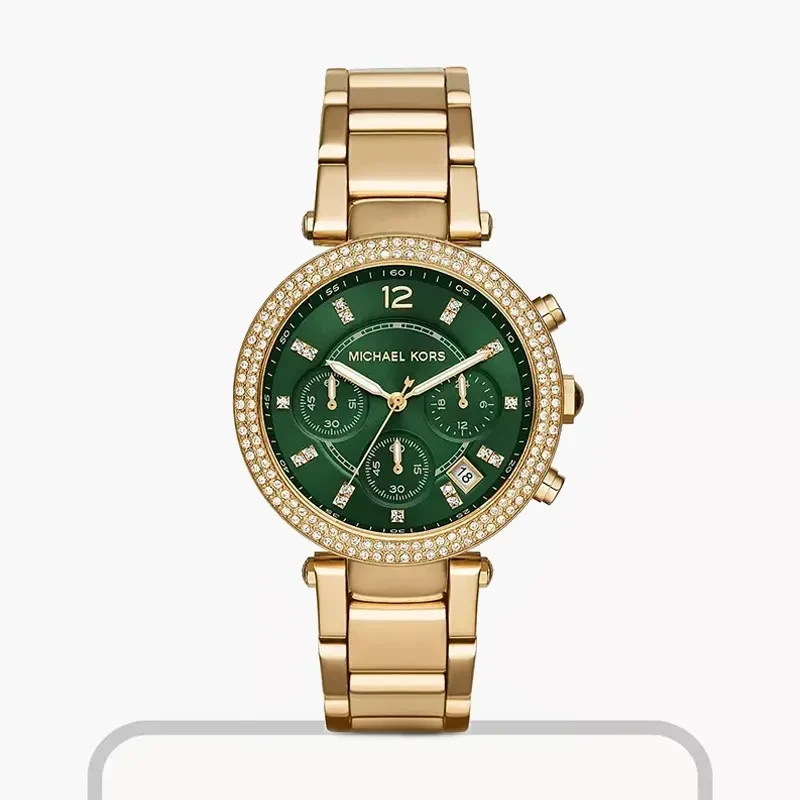 Michael Kors Parker Chronograph Green Dial Ladies Watch- MK6263